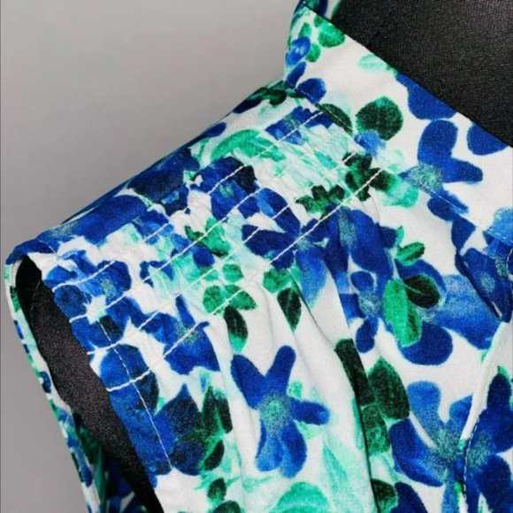 TRDUP- Ann Taylor Womens Medium Floral Print Ruffle Neckline Sleeveless - Picture 5 of 9